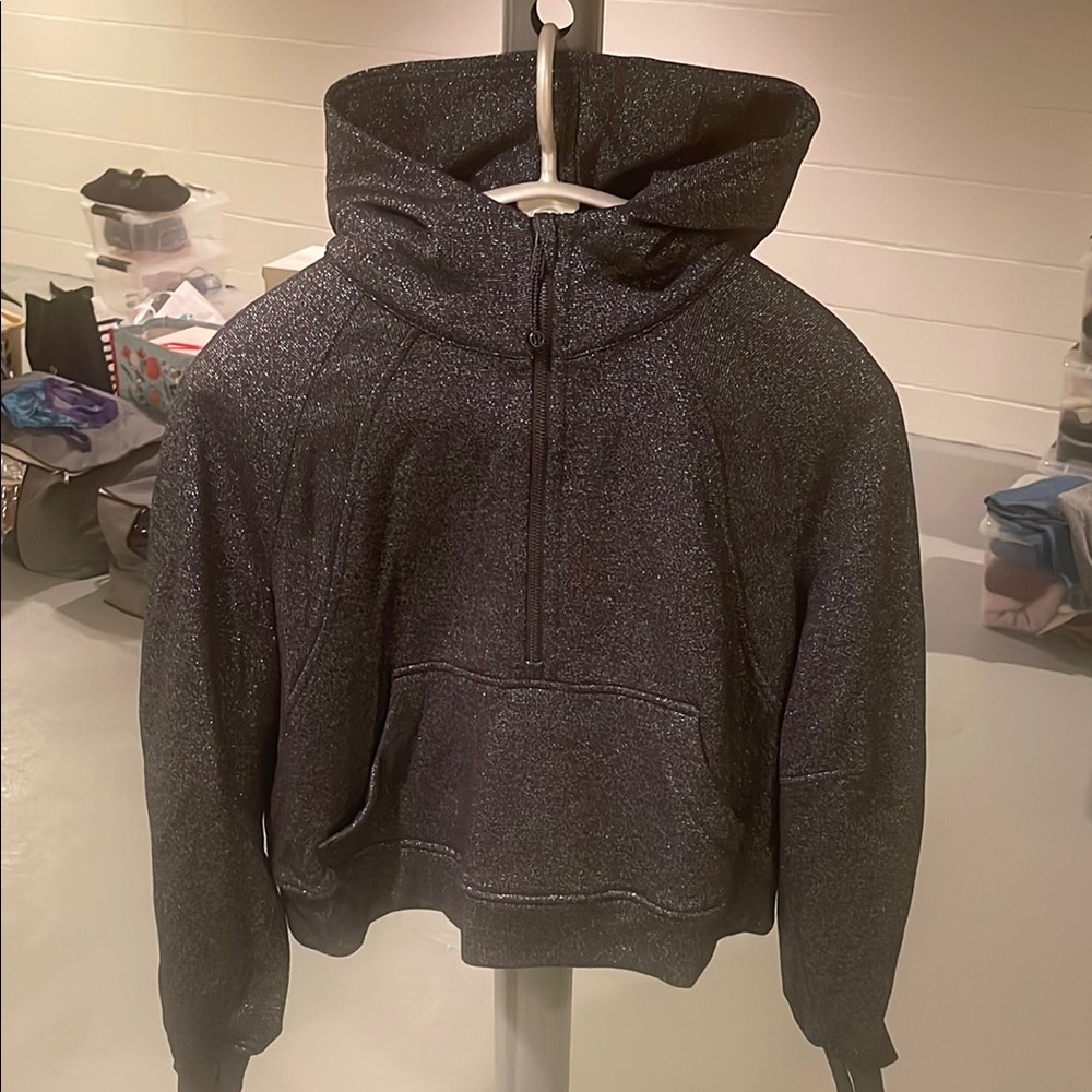 Lululemon women’s scuba oversized half zip sweatshirt sparkle black M/L